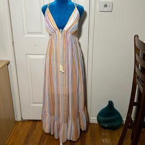 Free People Multicolor Striped Maxi Dress